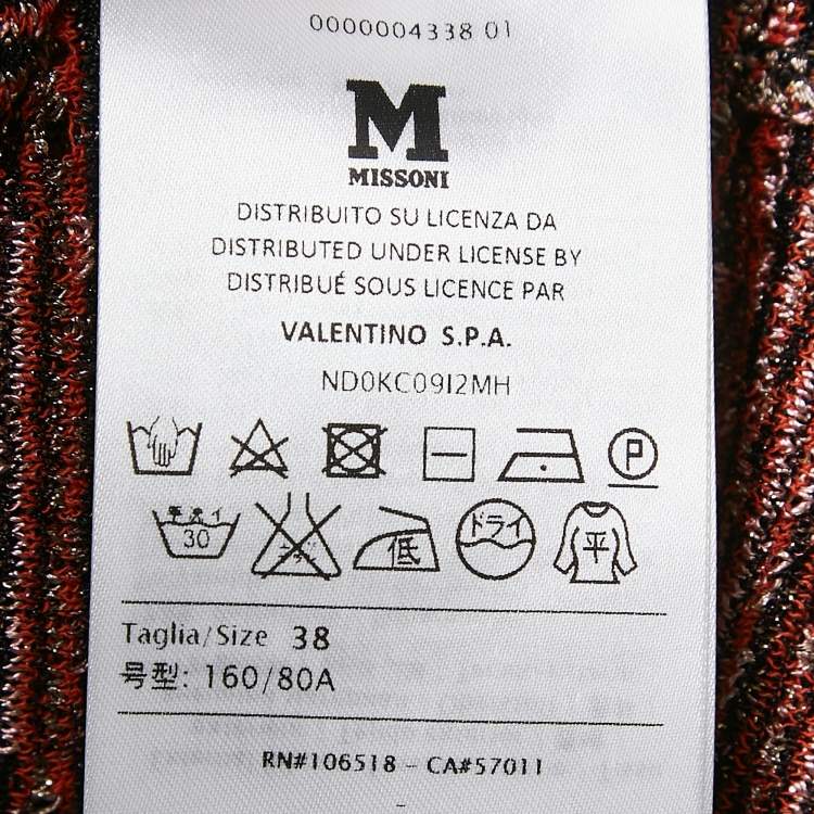 Pre Owned M Missoni Black/Multicolor Pinhole Pattern Knit Sweater Top S
