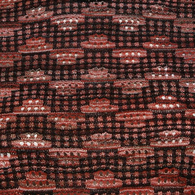 Pre Owned M Missoni Black/Multicolor Pinhole Pattern Knit Sweater Top S