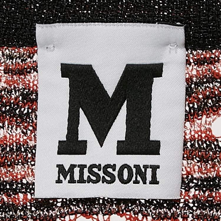 Pre Owned M Missoni Black/Multicolor Pinhole Pattern Knit Sweater Top S