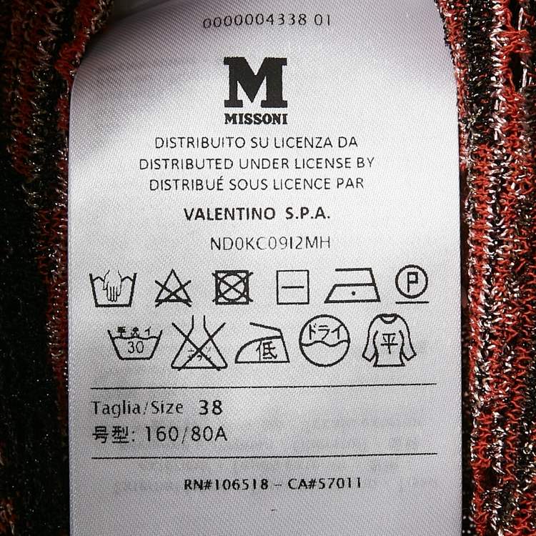 Pre Owned M Missoni Black/Multicolor Pinhole Pattern Knit Sweater Top S