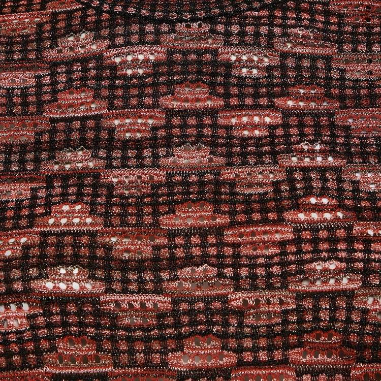 Pre Owned M Missoni Black/Multicolor Pinhole Pattern Knit Sweater Top S