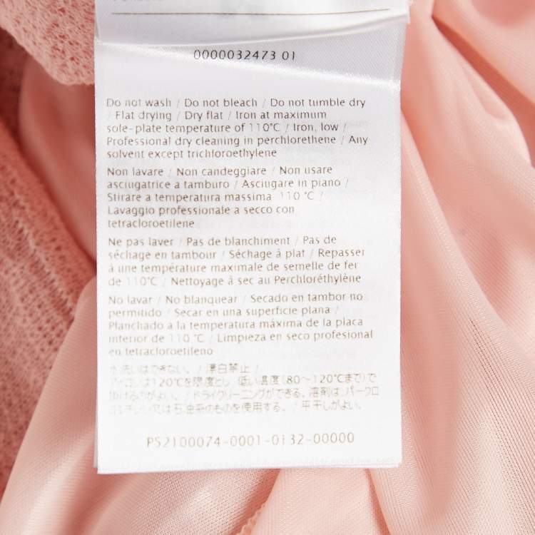 Pre Owned M Missoni Pink Patterned Knit Midi Dress L
