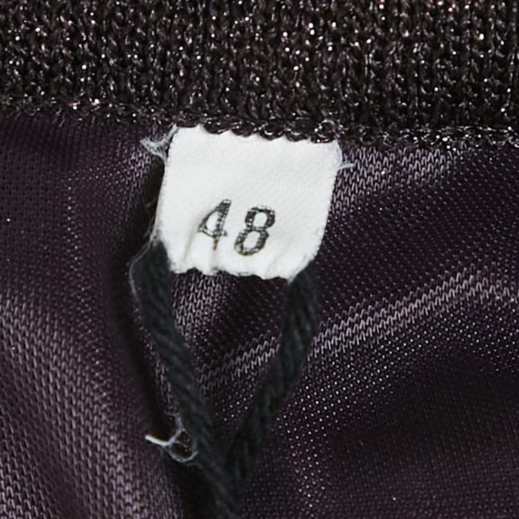 Pre Owned M Missoni Burgundy Lurex Knit Maxi Skirt L