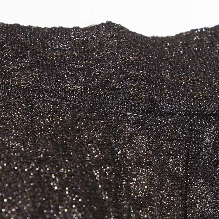 Pre Owned M Missoni Burgundy Lurex Knit Maxi Skirt L