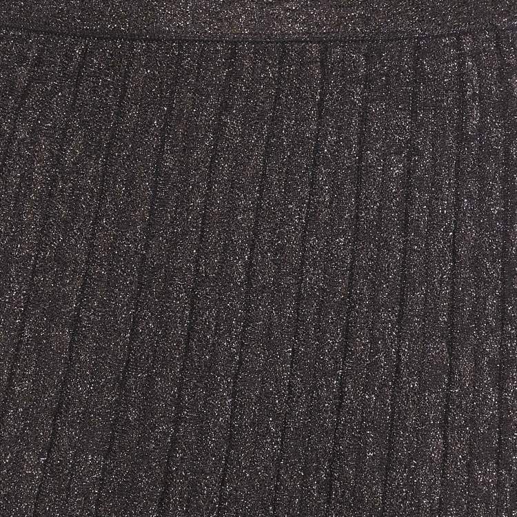 Pre Owned M Missoni Burgundy Lurex Knit Maxi Skirt L