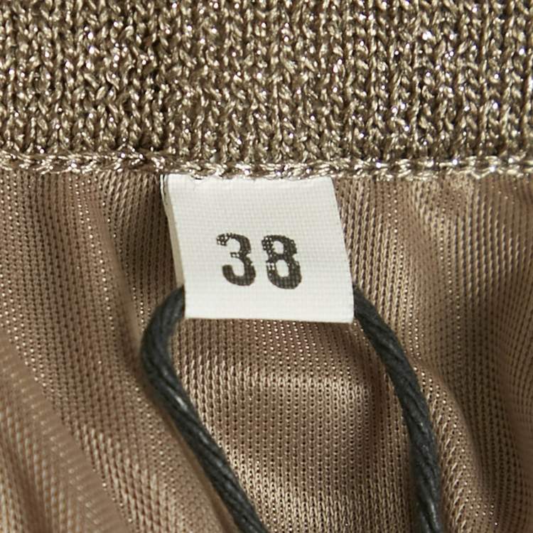 Pre Owned M Missoni Grey Lurex Knit Maxi Skirt S 