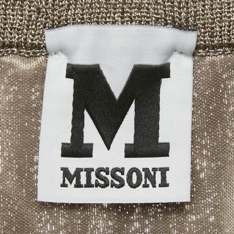 Pre Owned M Missoni Grey Lurex Knit Maxi Skirt S 