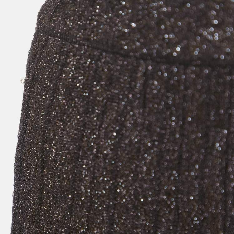 Pre Owned M Missoni Purple Lurex Knit Maxi Skirt S
