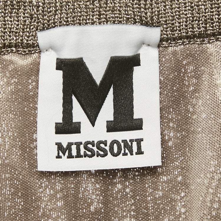 Pre Owned M Missoni Grey Lurex Knit Maxi Skirt S 