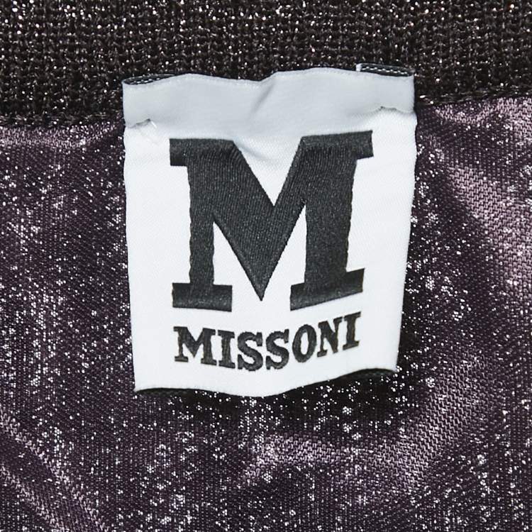 Pre Owned M Missoni Purple Lurex Knit Maxi Skirt S