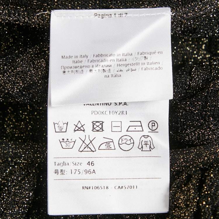 Pre Owned M Missoni Black Lurex Knit Short Sleeve Top L
