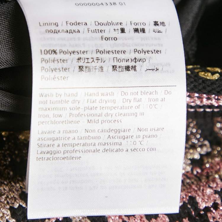 Pre Owned M Missoni Black/Pink Patterned Lurex Knit Short Dress L
