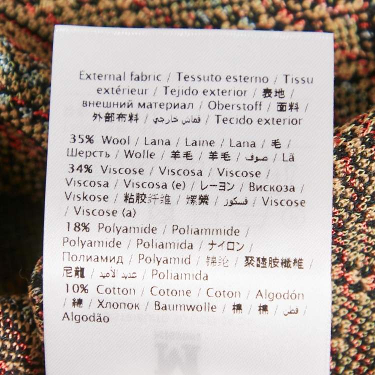 Pre Owned M Missoni Beige/Black Floral Knit Midi Skirt M