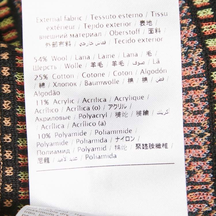 Pre Owned M Missoni Beige Floral Pattern Knit Full Sleeve Cardigan L