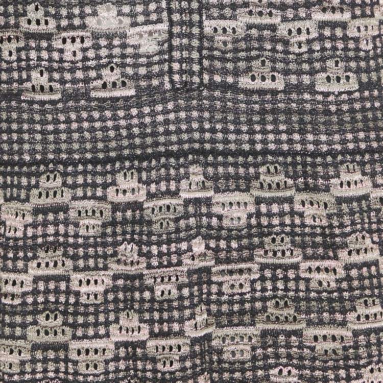 Pre Owned M Missoni Black/Pink Patterned Lurex Knit Maxi Dress L