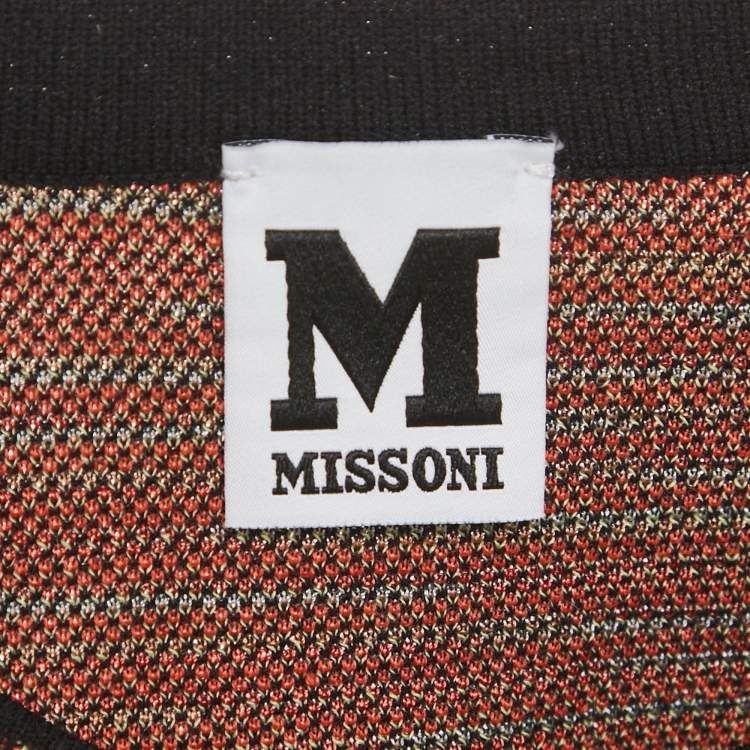 Pre Owned M Missoni Pink Floral Pattern Knit Top L