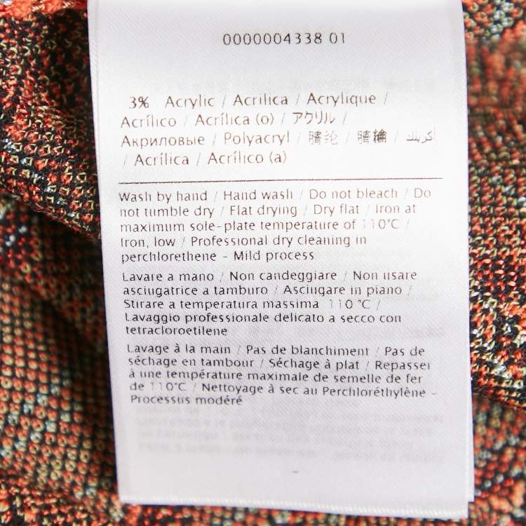 Pre Owned M Missoni Pink Floral Patterned Knit Top L