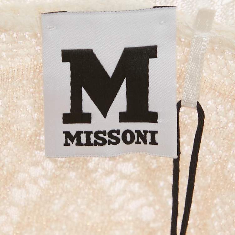 Pre Owned M Missoni White Lurex Knit Top L
