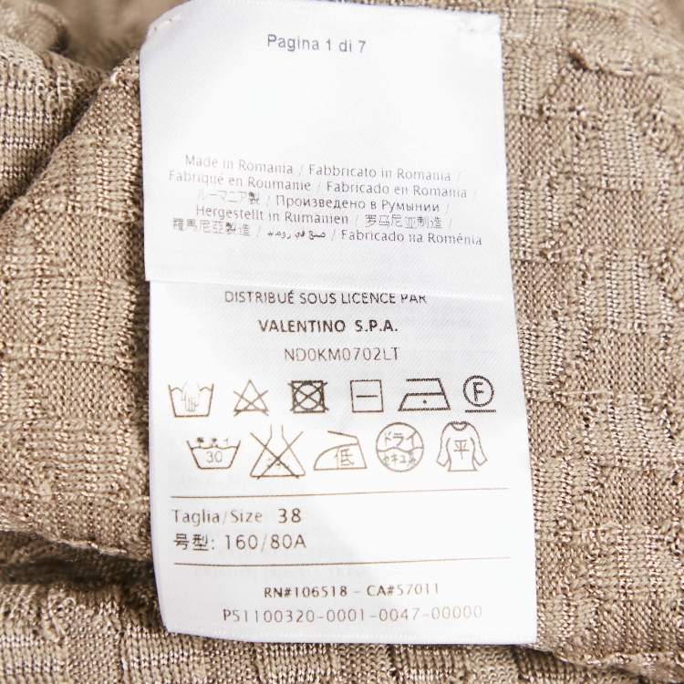 Pre Owned M Missoni Brown Patterned Knit V-Neck Vest Top S