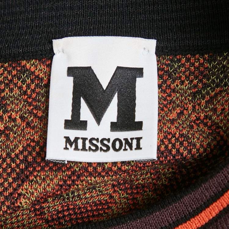 Pre Owned M Missoni Burgundy Floral Pattern Knit Sleeveless Top L