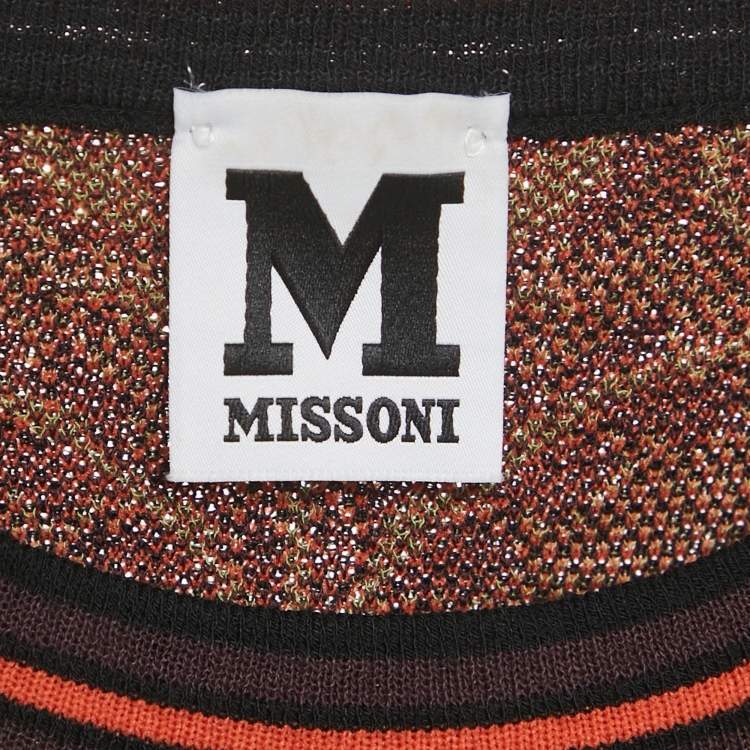 Pre Owned M Missoni Burgundy Floral Pattern Knit Sleeveless Top S