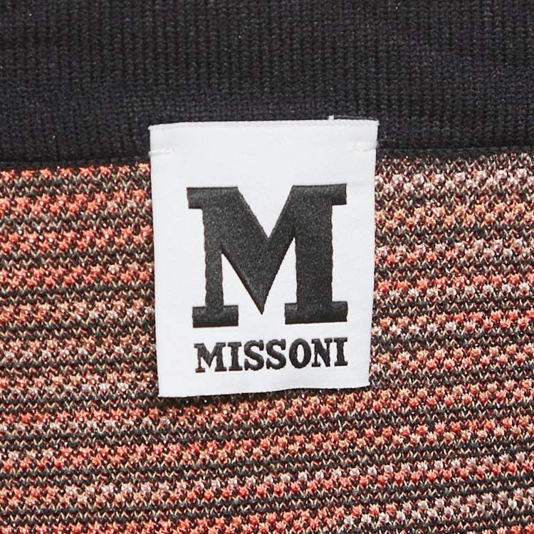 Pre Owned M Missoni Brown Floral Pattern Knit Cardigan M