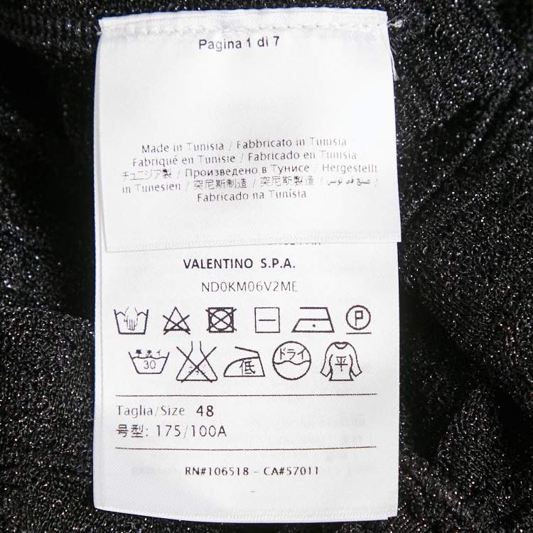 Pre Owned M Missoni Black Lurex Knit Gathered Sleeveless Top L