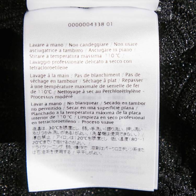 Pre Owned M Missoni Black Lurex Knit Gathered Sleeveless Top L