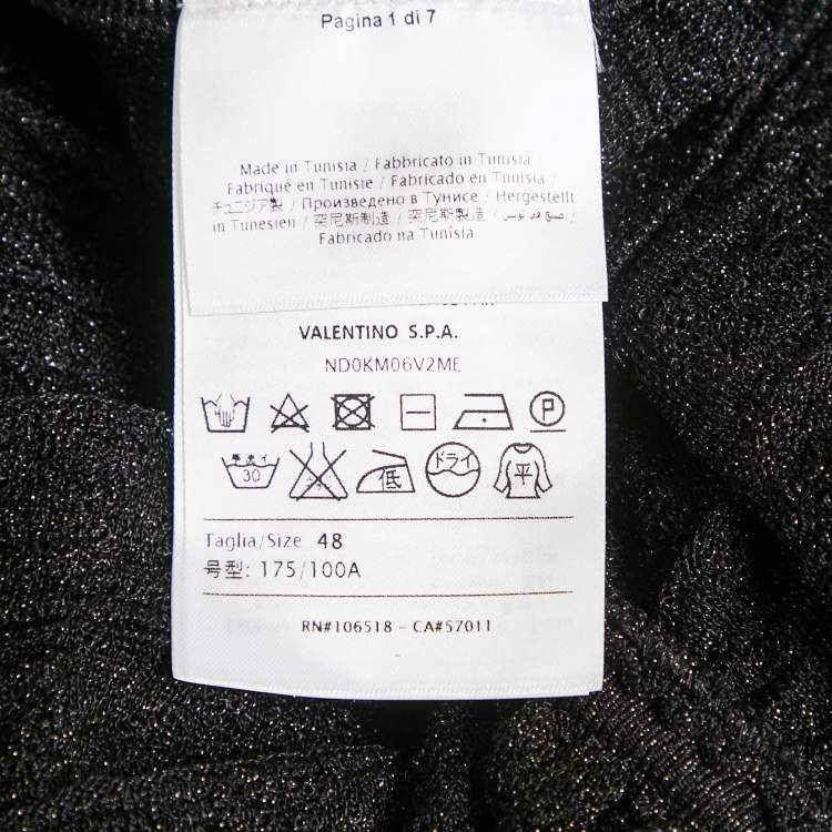 Pre Owned M Missoni Black Lurex Knit Gathered Sleeveless Top L