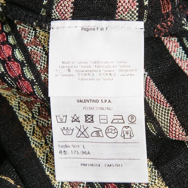 Pre Owned M Missoni Black Patterned Knit Top L