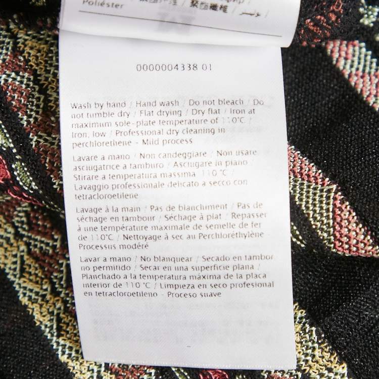 Pre Owned M Missoni Black Patterned Knit Top L