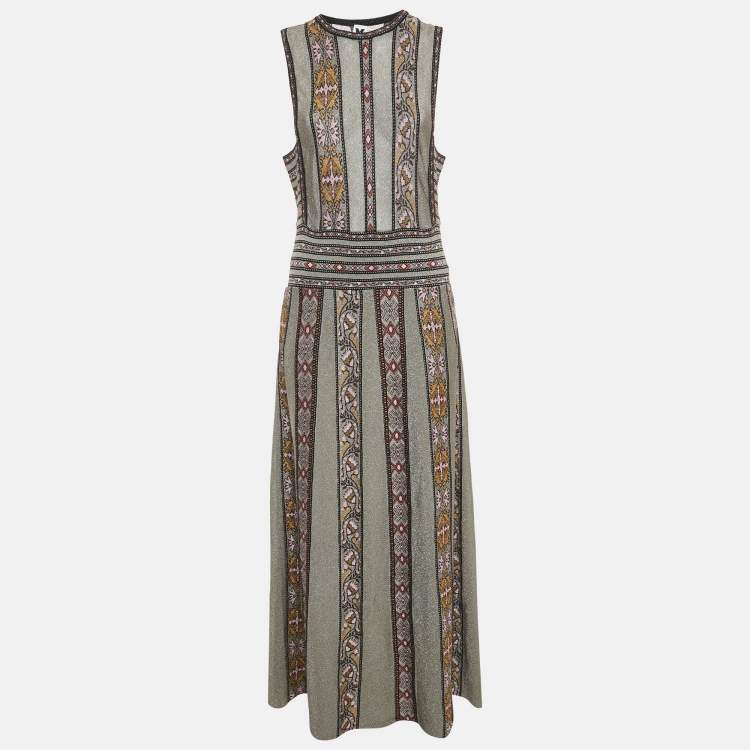 Pre Owned M Missoni Lurex Knit Sleeveless Long Dress L