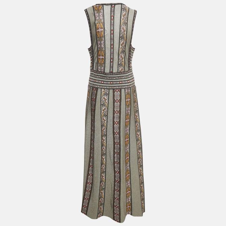 Pre Owned M Missoni Lurex Knit Sleeveless Long Dress L
