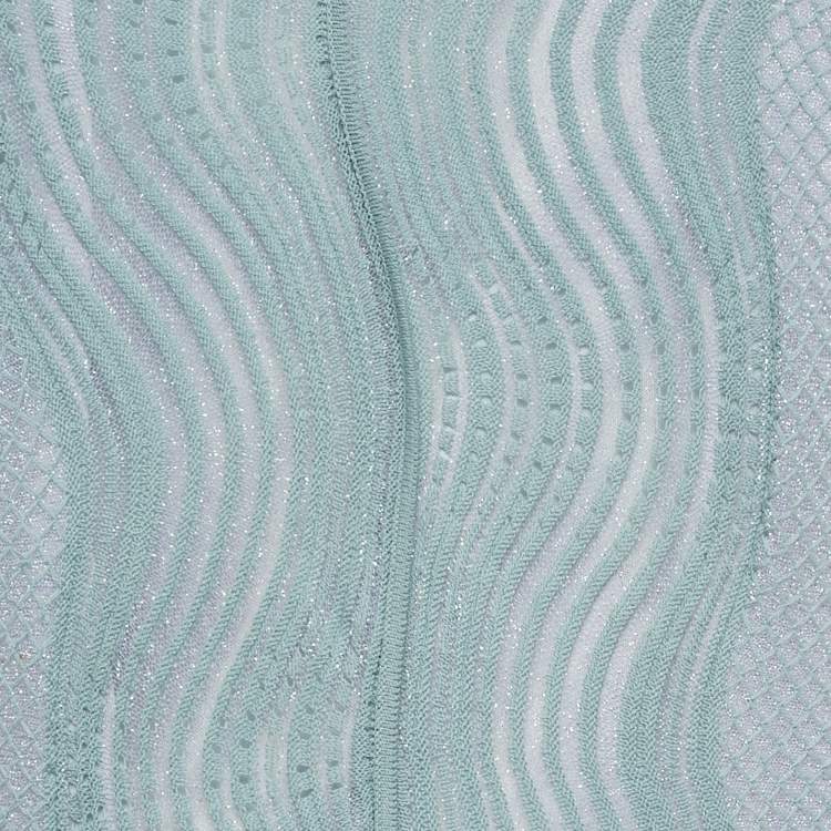 Pre Owned M Missoni Blue Lurex Sea Shell Knit Flared Short Dress M