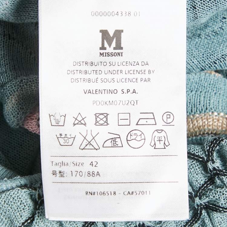 Pre Owned M Missoni Blue Patterned Knit Sleeveless Top M