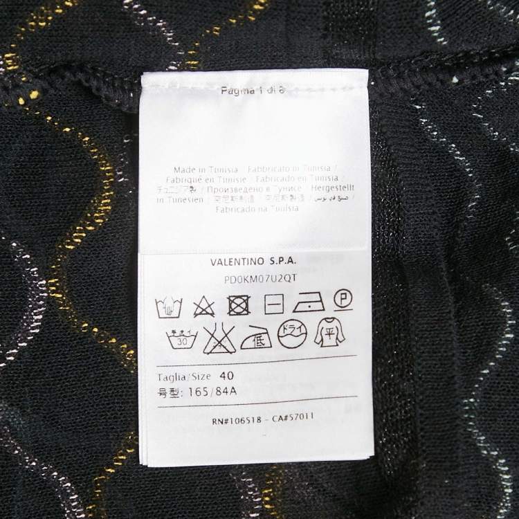 Pre Owned M Missoni Black Patterned Knit Sleeveless Sweater Top S