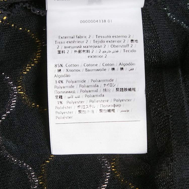 Pre Owned M Missoni Black Patterned Knit Sleeveless Sweater Top S
