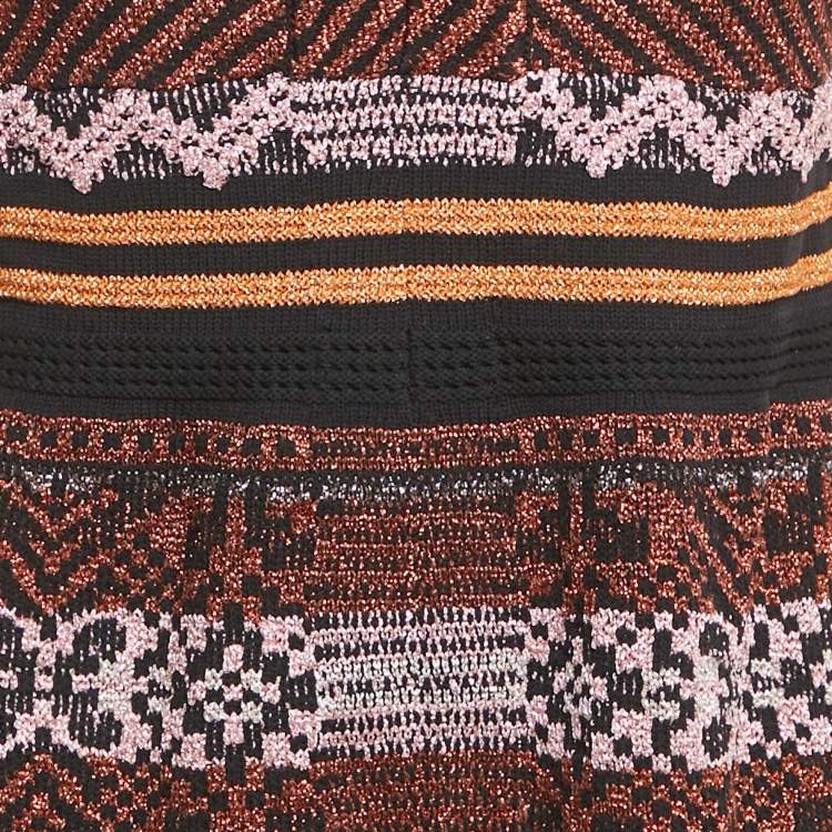 Pre Owned M Missoni Metallic Lurex Knit Sleeveless Dress M