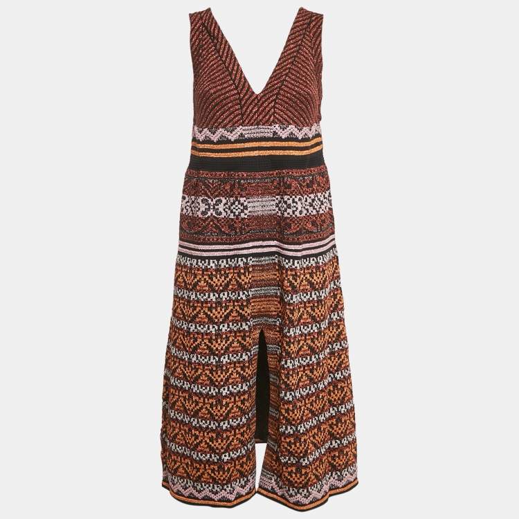 Pre Owned M Missoni Metallic Lurex Knit Sleeveless Dress M