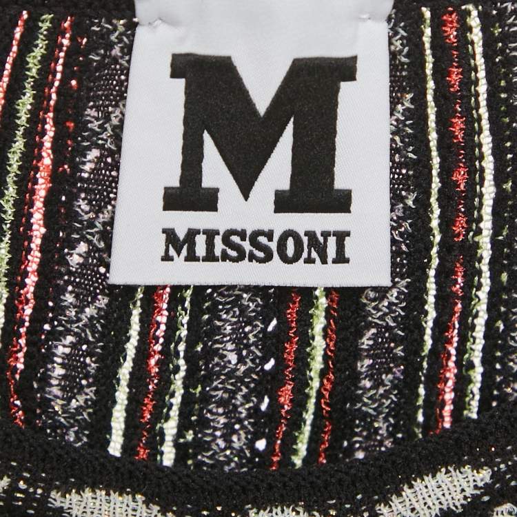 Pre Owned M Missoni Multicolor Patterned Knit Sleeveless Mini Dress L