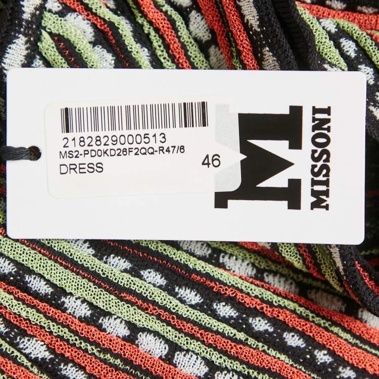 Pre Owned M Missoni Multicolor Patterned Knit Sleeveless Mini Dress L