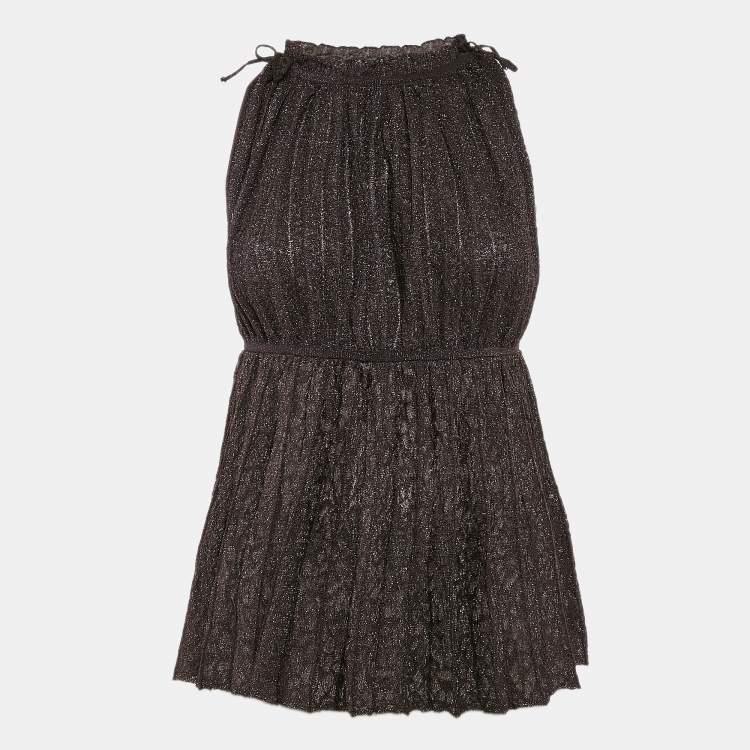 Pre Owned M Missoni Metallic Patterned Lurex Knit Sleeveless Top L