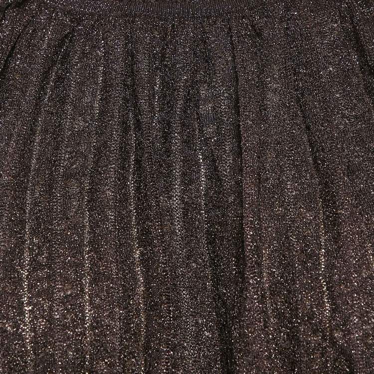 Pre Owned M Missoni Metallic Patterned Lurex Knit Sleeveless Top L