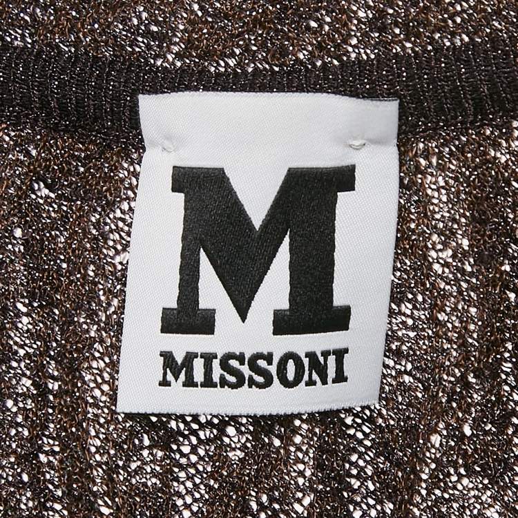 Pre Owned M Missoni Metallic Patterned Lurex Knit Sleeveless Top L