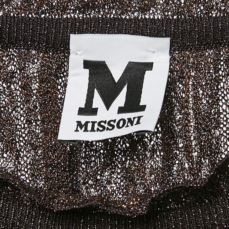 Pre Owned M Missoni Metallic Patterned Lurex Knit Sleeveless Top M
