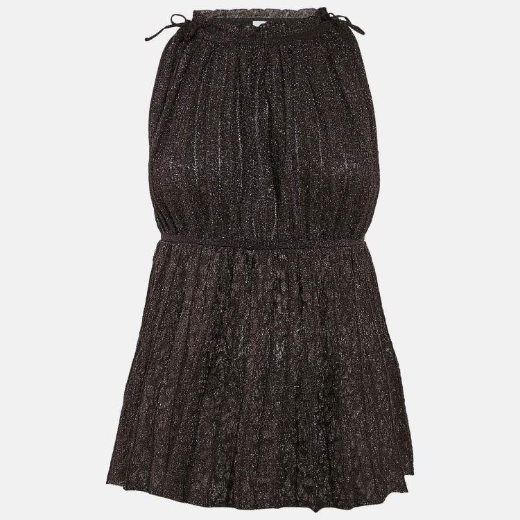 Pre Owned M Missoni Metallic Patterned Lurex Knit Sleeveless Top M