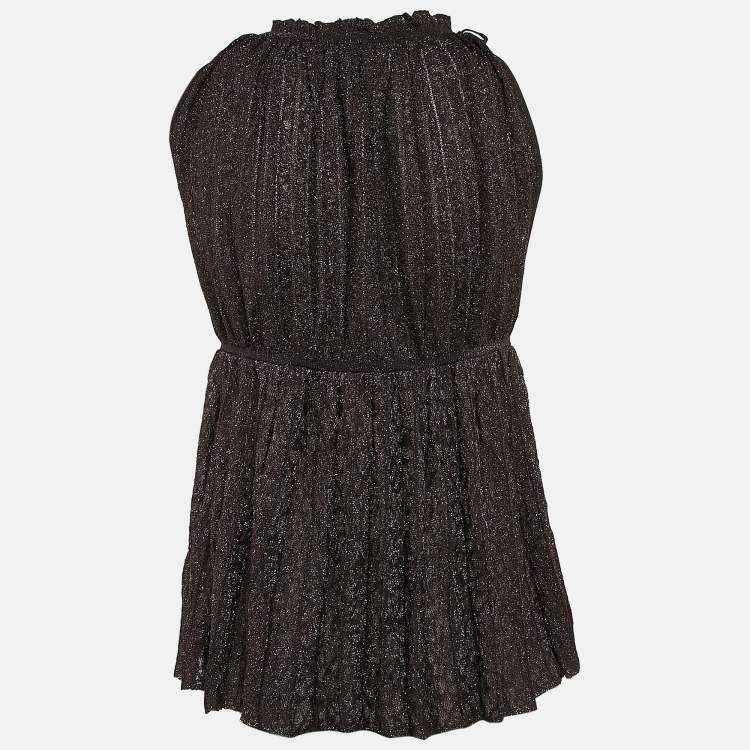 Pre Owned M Missoni Metallic Patterned Lurex Knit Sleeveless Top M