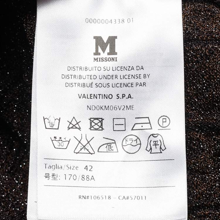 Pre Owned M Missoni Metallic Patterned Lurex Knit Sleeveless Top M