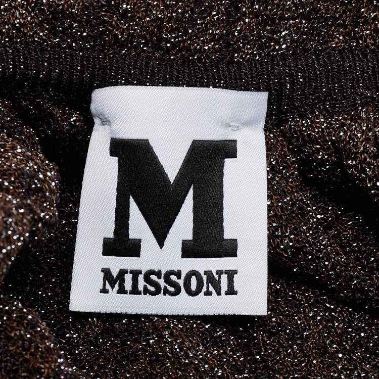 Pre Owned M Missoni Metallic Patterned Lurex Knit Sleeveless Top M