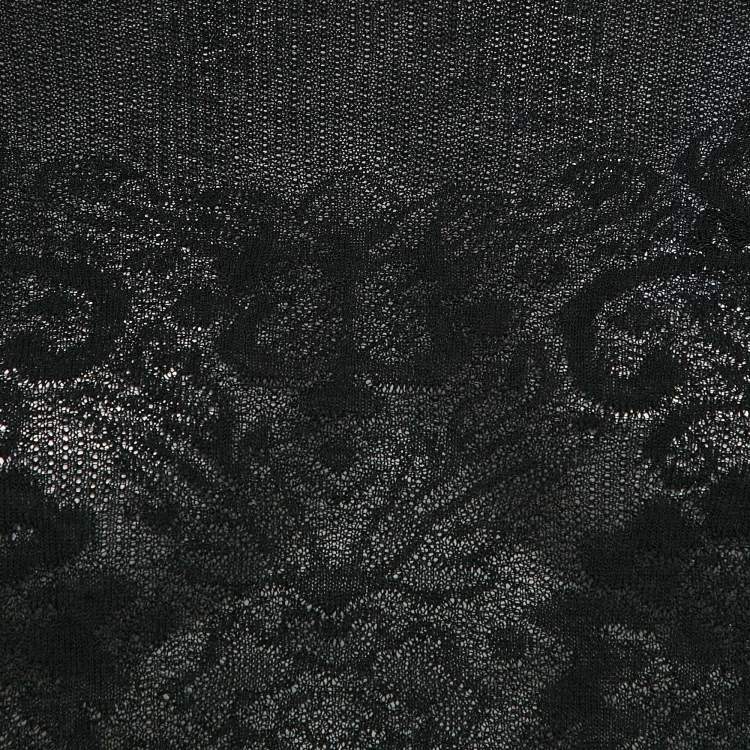 Pre Owned M Missoni Black Textured Knit Sheer Long Sleeve Top M